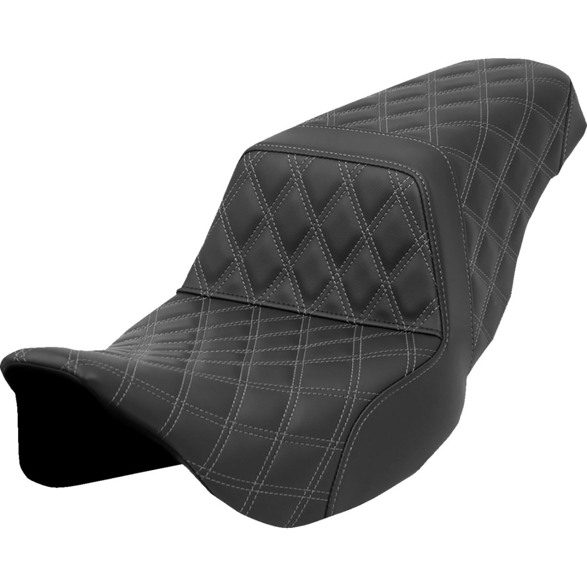 Saddlemen #808-07B-17502 - Step-Up Seat - Lattice Stitch - Gray Stitch - FLH/FLT '08-'23