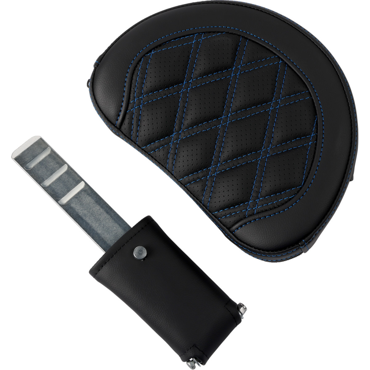 Saddlemen #808-07B-182B1 - Roadsofa™ Seat - with Backrest - Blue Stitch - FL '08-'23