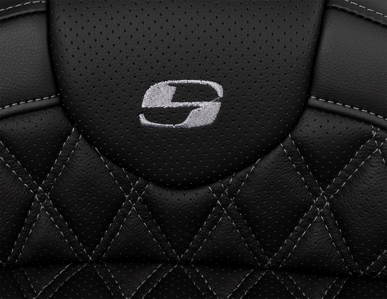 Saddlemen Roadsofa Seat - with Backrest - Dark Gray Stitch - FL '08-'23