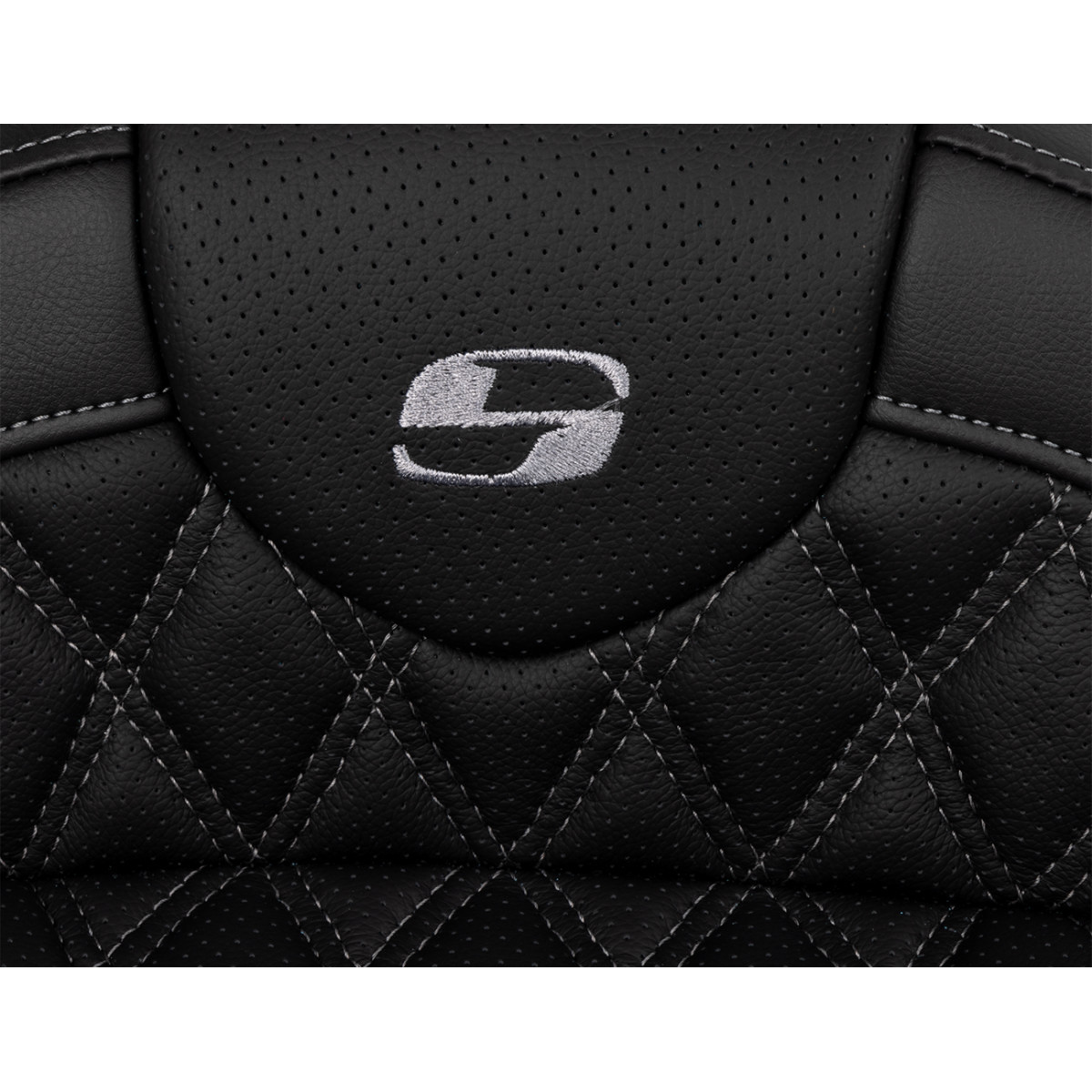 Saddlemen #808-07B-182B2 - Roadsofa™ Seat - with Backrest - Dark Gray Stitch - FL '08-'23