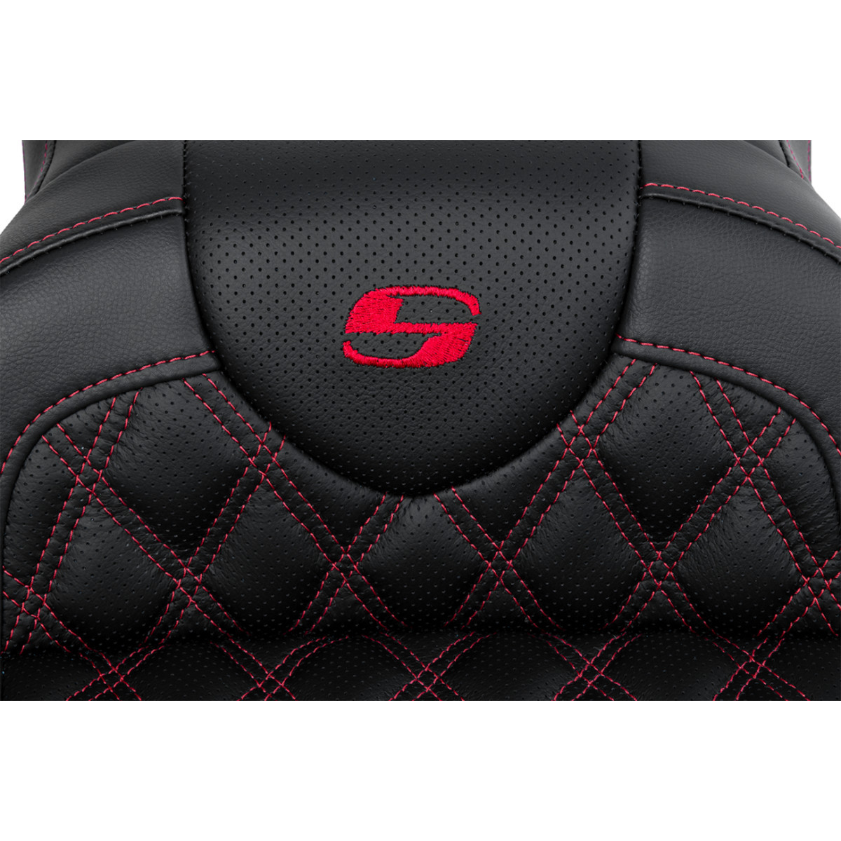 Saddlemen #808-07B-182B4 - Roadsofa™ Seat - with Backrest - Red Stitch - FL '08-'23