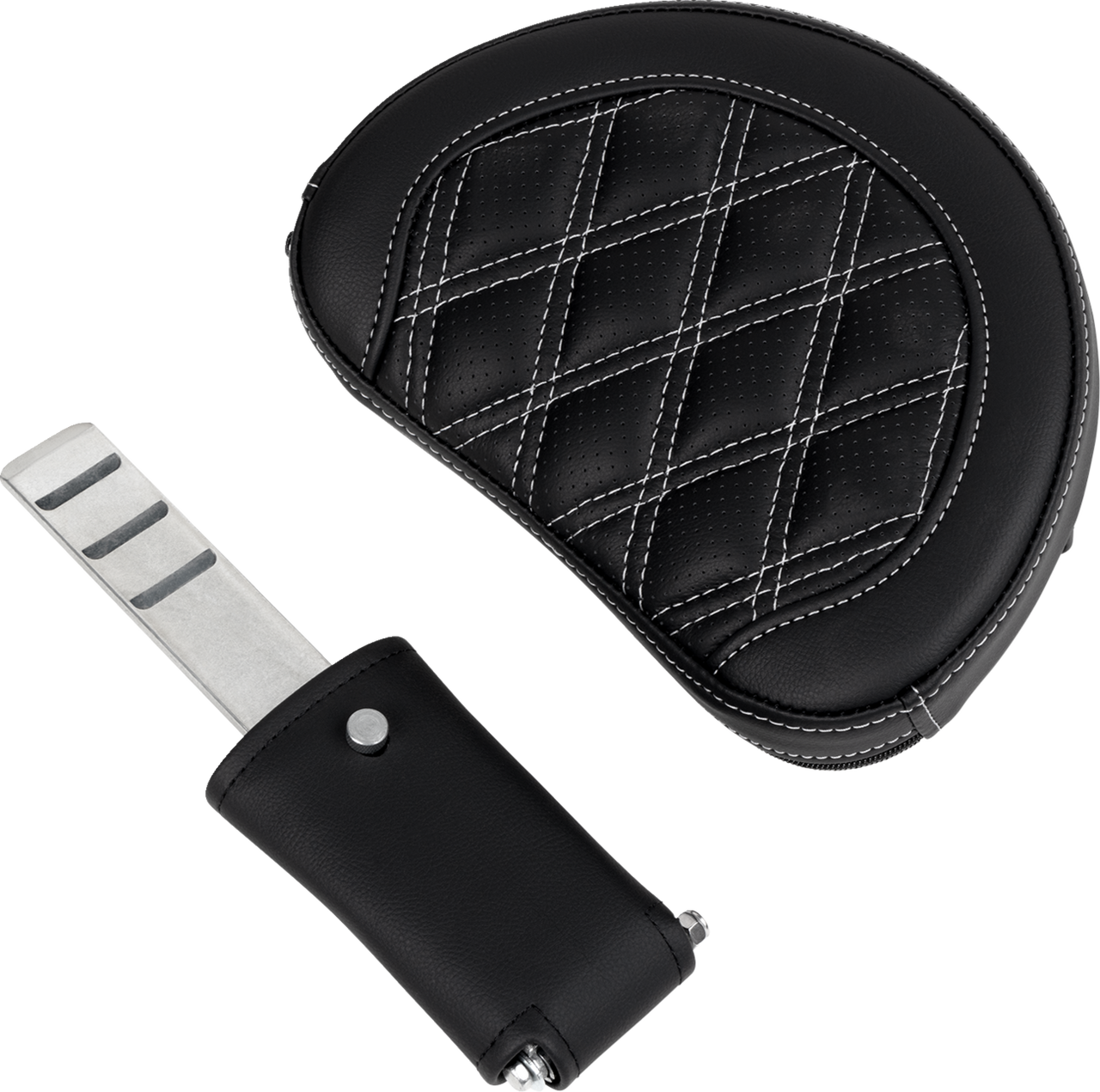 Saddlemen Roadsofa Seat - with Backrest - Silver Stitch - FL '08-'23