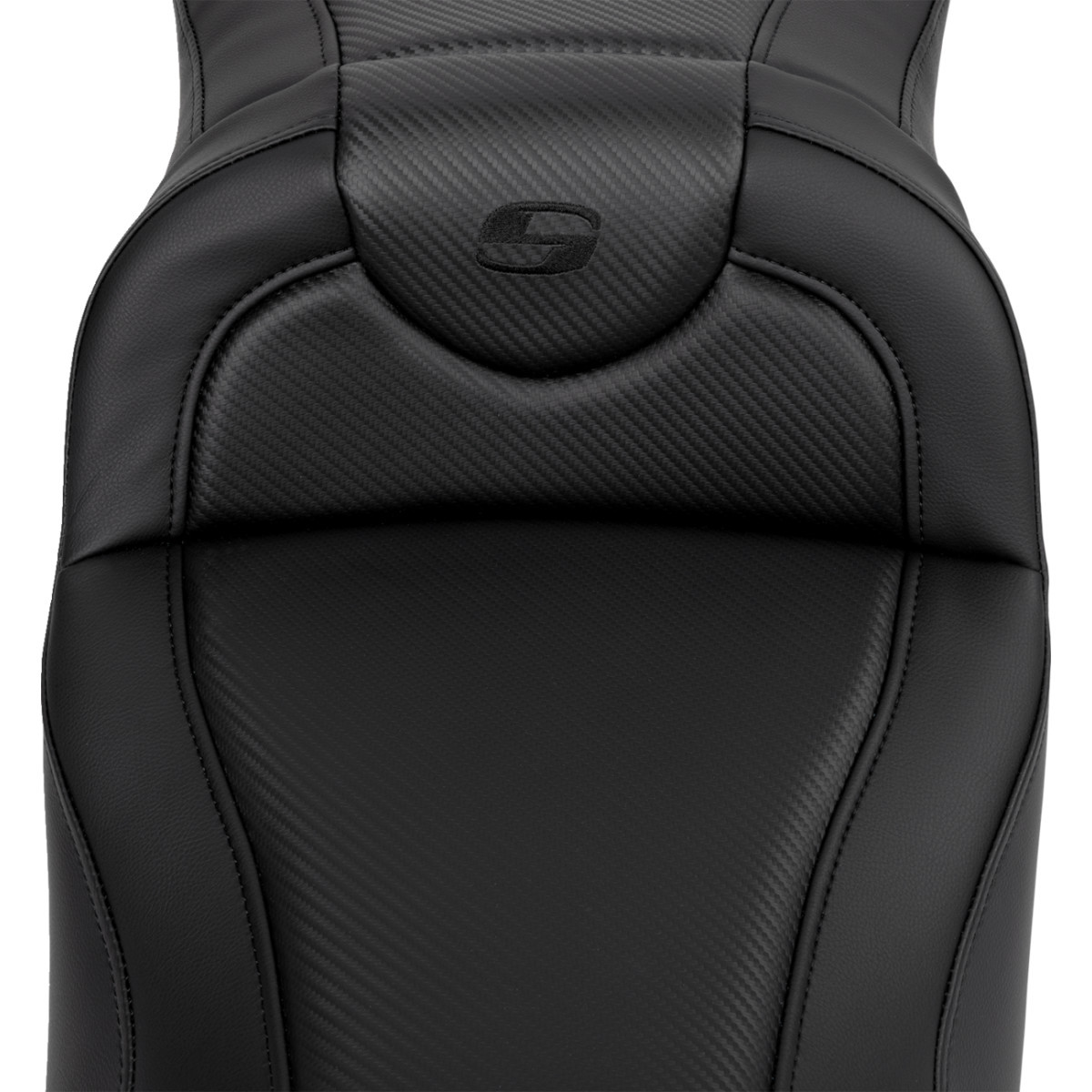 Saddlemen #808-07B-18600 - Roadsofa™ Extended Reach Seat - Carbon Fiber - Black Stitch - without Backrest - FL '08-'24