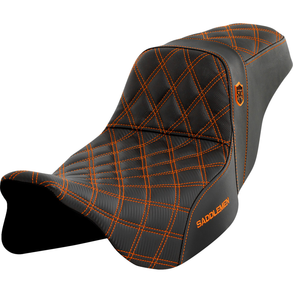 Saddlemen #SC80807ORA - Pro Series SDC Performance Seat - w/o Backrest - Orange Stitch - FLH/FLT '08-'23