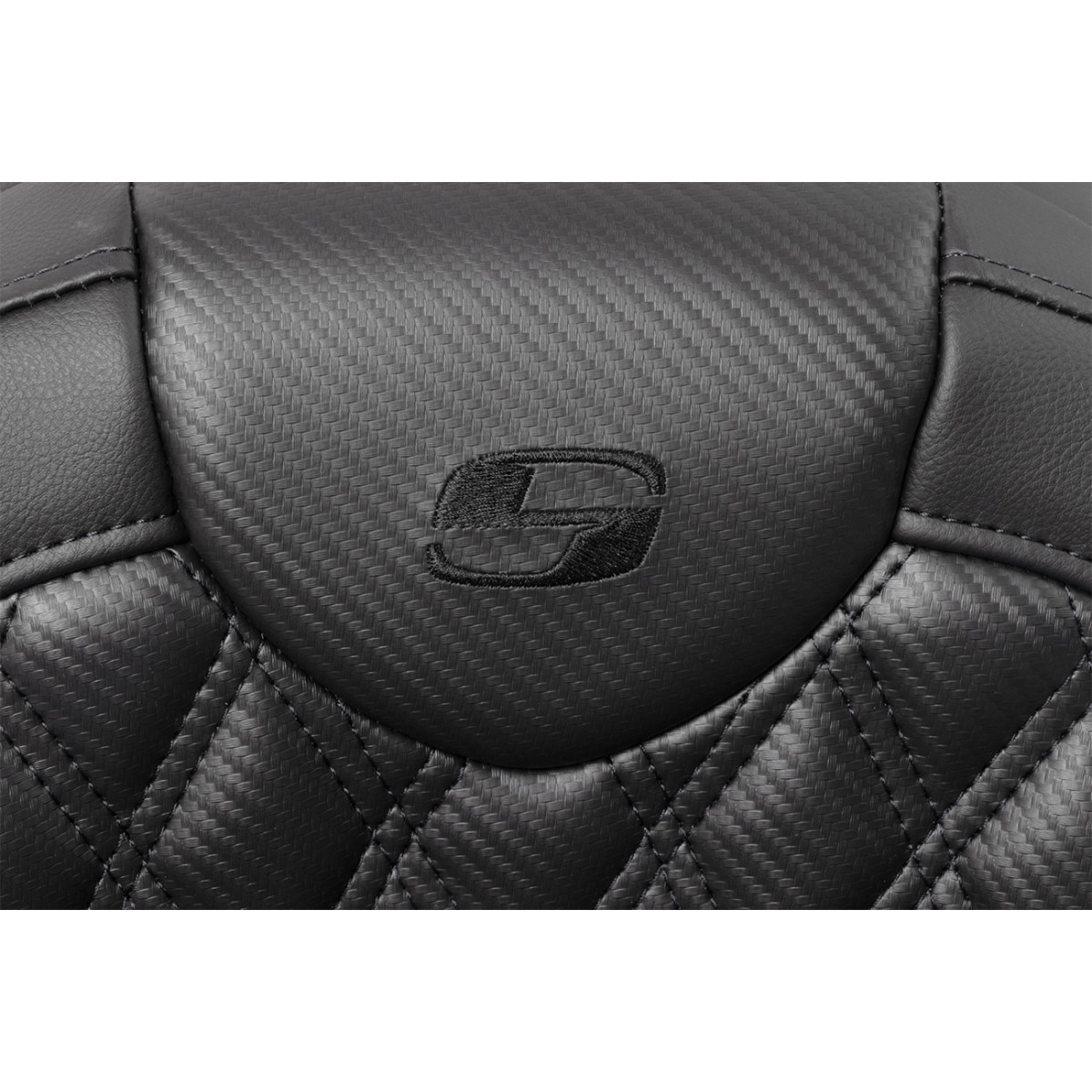 Saddlemen #808-07B-206A0 - Roadsofa™ Seat - without Backrest - Lattice Stitch - Carbon Fiber - FL '08-'23