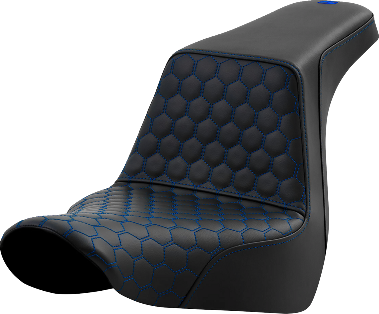 Saddlemen Step-Up Seat - Honeycomb - Blue Stitching - FL/FX '18-'24