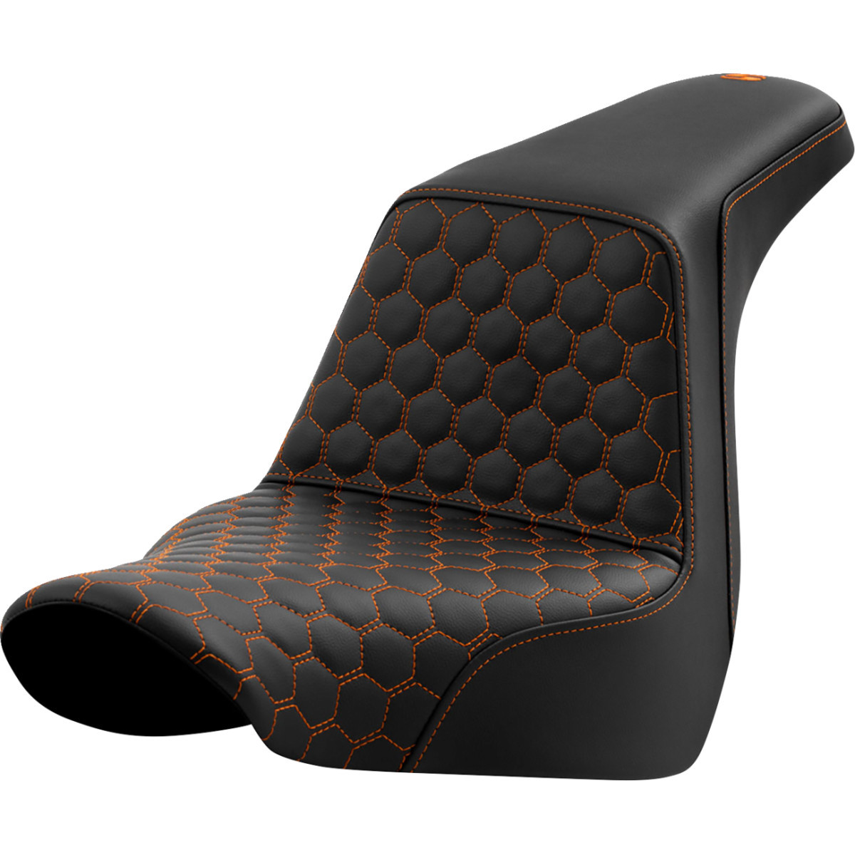Saddlemen #818-29-17703 - Step-Up Seat - Honeycomb - Orange Stitching - FL/FX '18-'24