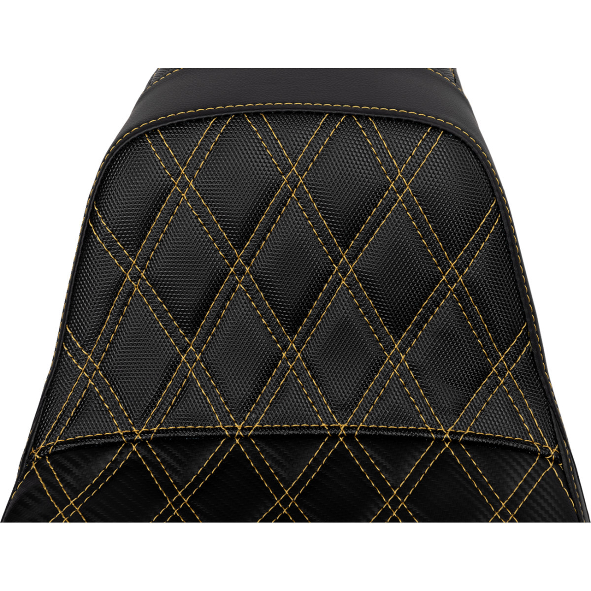 Saddlemen #SC80604GOL - Pro Series SDC Performance Seat - Carbon Fiber/Lumbar Gripper - Gold Stitch - Dyna '06-'17