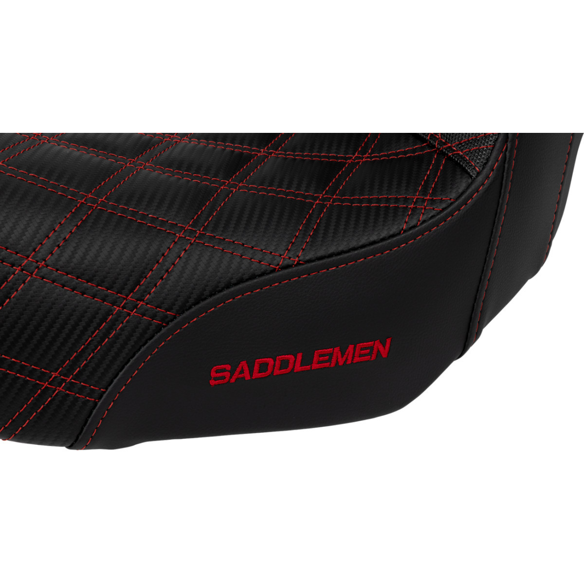 Saddlemen #SC80604RED - Pro Series SDC Performance Seat - Carbon Fiber/Lumbar Gripper - Red Stitch - Dyna '06-'17