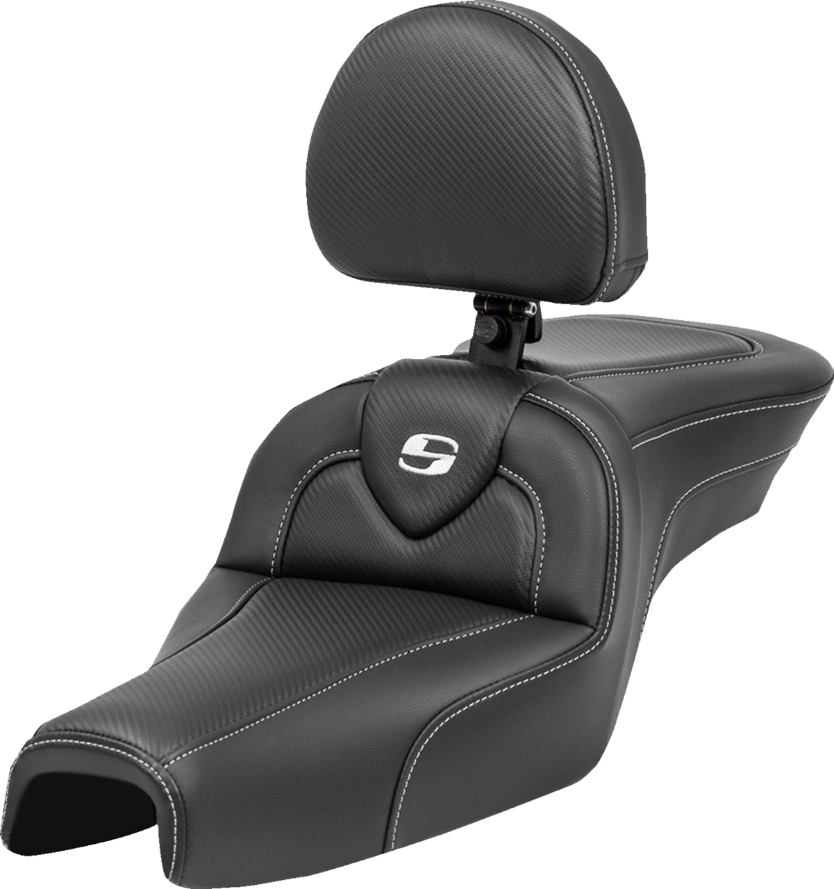 Saddlemen Roadsofa Seat - with Backrest - Carbon Fiber - XL '04-'22 (#807-03-185BR)