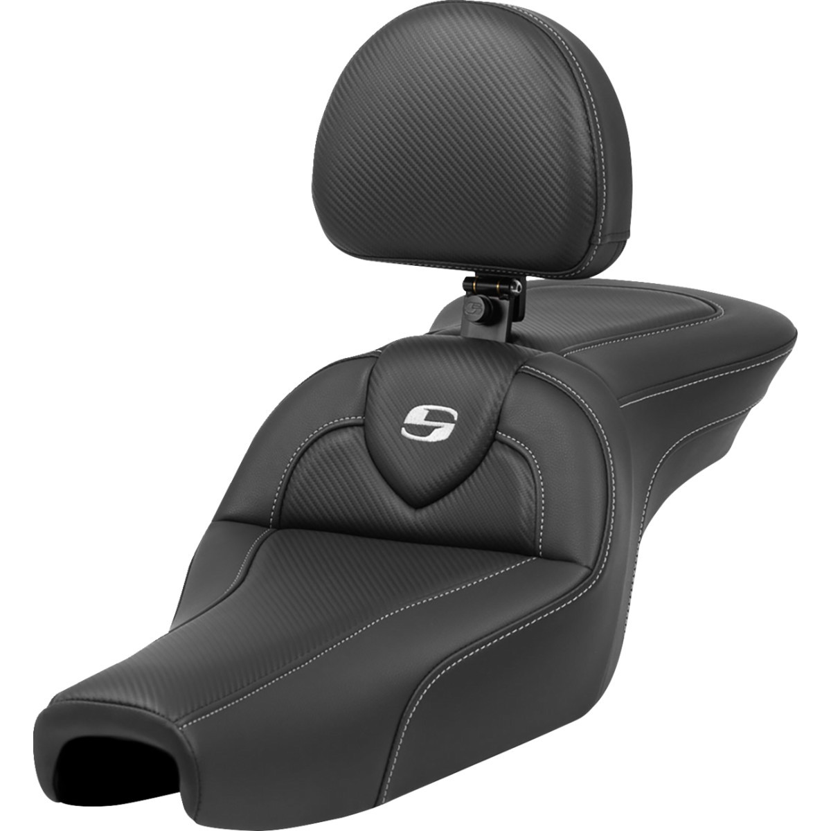 Saddlemen #807-11-185BR - Roadsofa™ Seat - with Backrest - Carbon Fiber - XL '04-'22