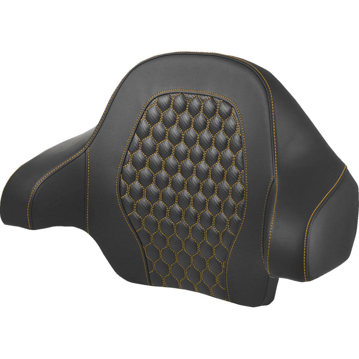 Saddlemen #814-07-19007 - Tour Pack Backrest Pad - Honeycomb - Gold Stitching - FL '14-'24
