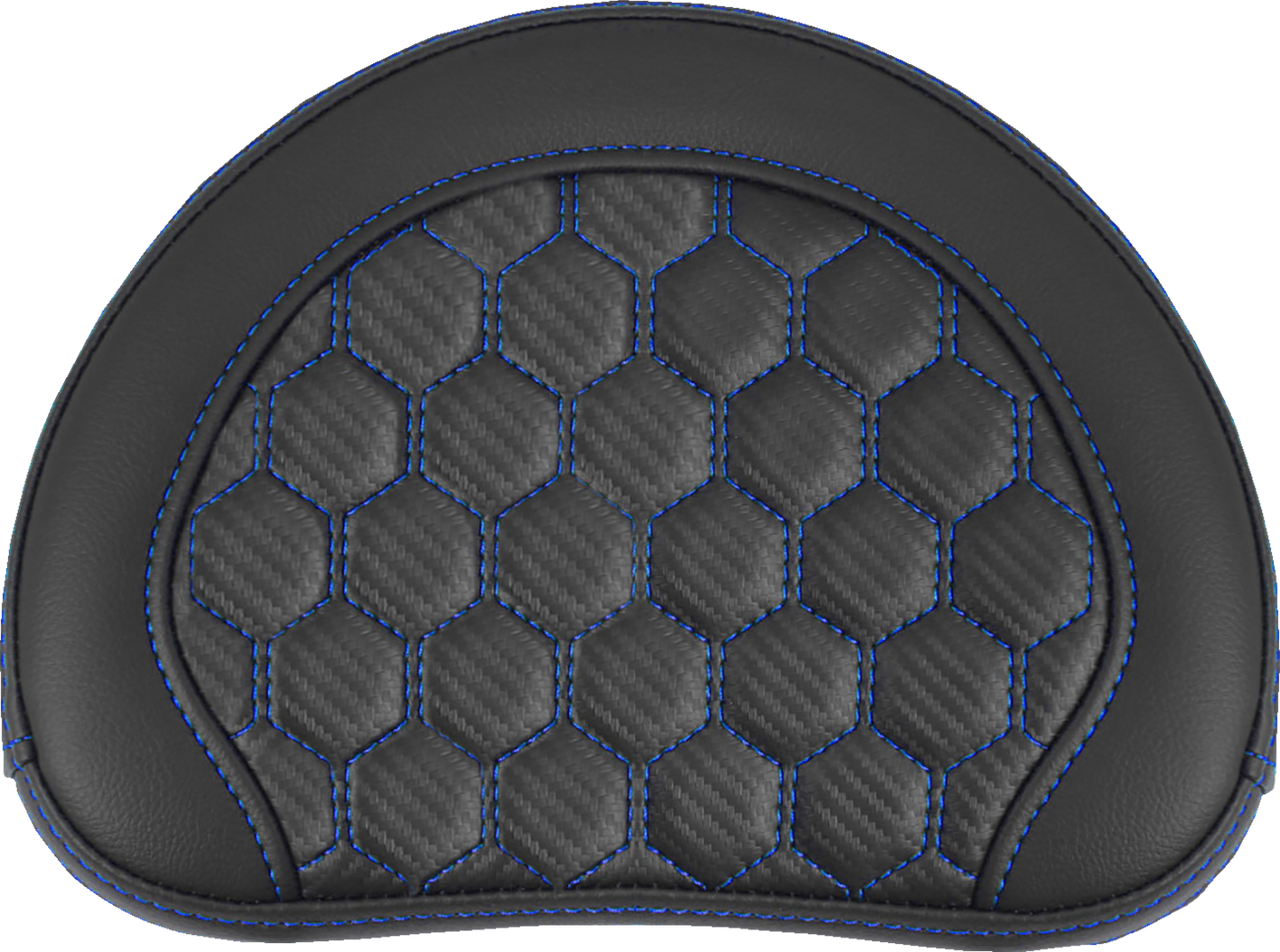 Saddlemen RoadSofa Sissy Bar Pad - Honeycomb - Blue Stitching (#051349BLU)