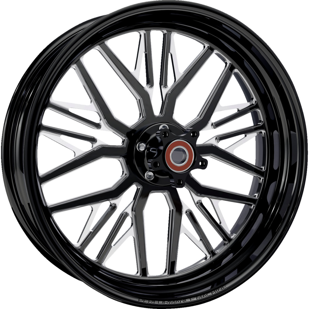 Performance Machine (PM) #1204-7814R-NVSAP-BMP - Wheel - Phatour - Front - Dual Disc/with ABS - Black/Contrast Cut Platinum - 18x5.5
