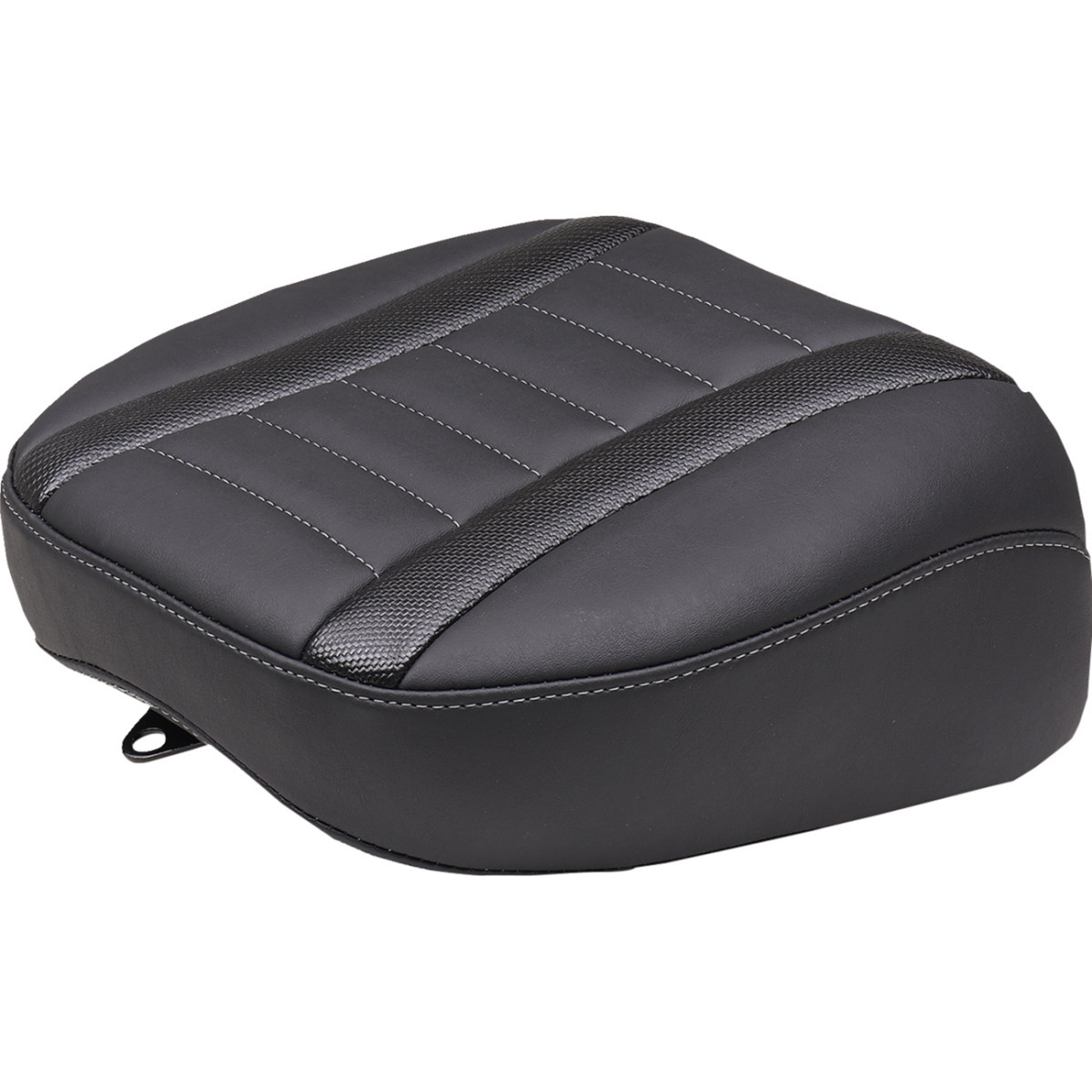 Mustang #88402GM - Deluxe Touring Passenger Seat - Gun Metal Stitch - Carbon Fiber Inlay - FLH/FLT '23-'24