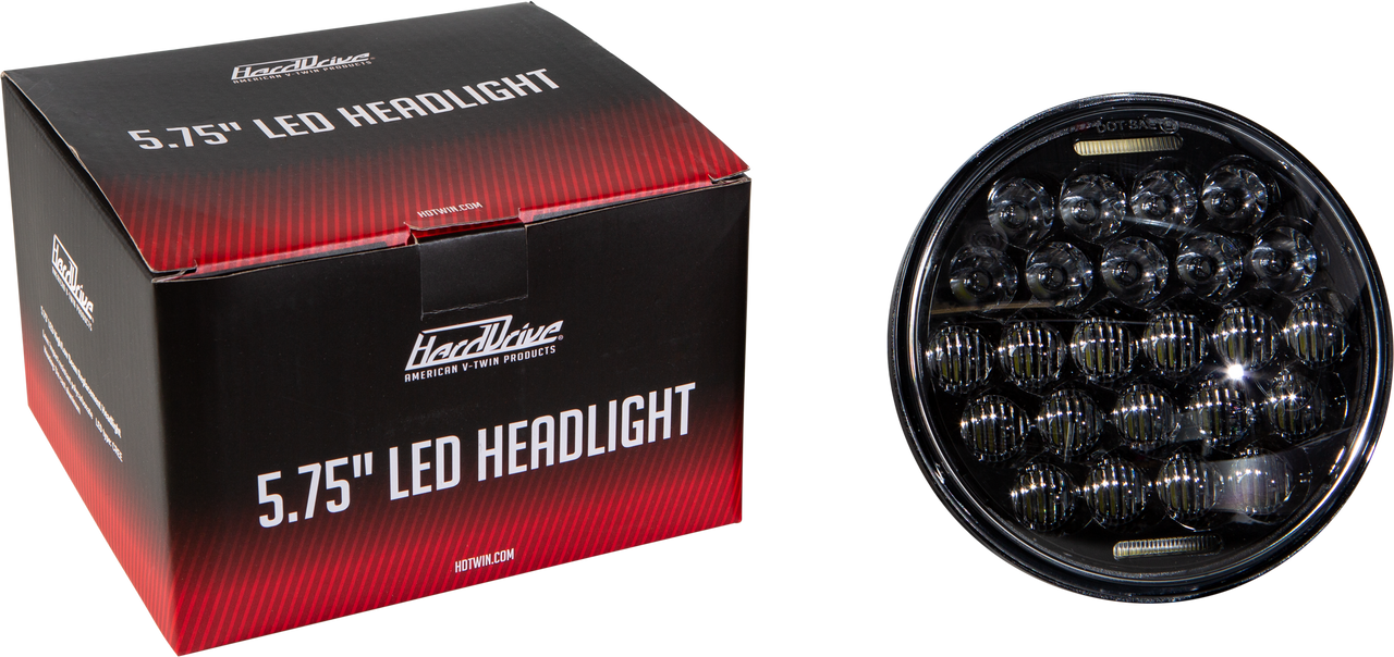 Harddrive Led Headlight 5.75" 75w Black 3500/2000 Lumens
