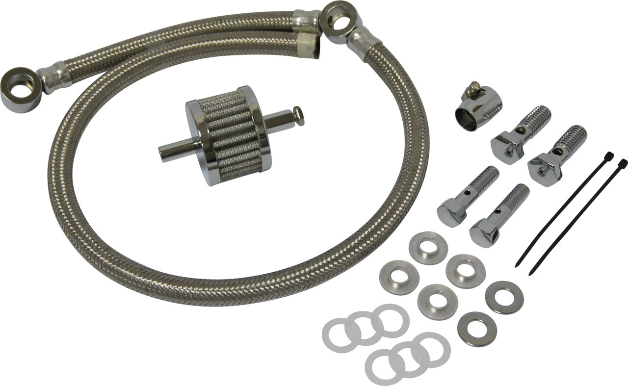 Harddrive Crankcase Breather Hose Braid 93-16 Custom Applications