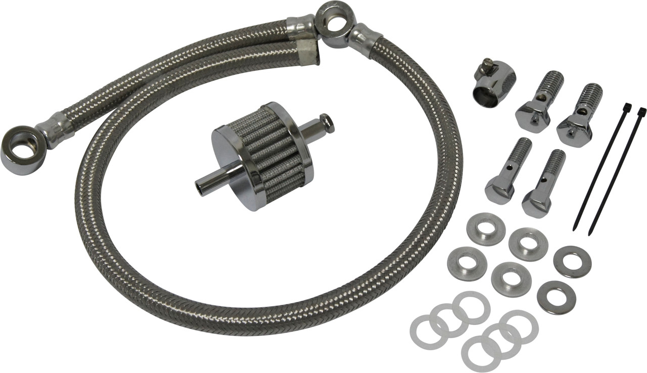 Harddrive Crankcase Breather Hose Braid 93-16 Custom Applications