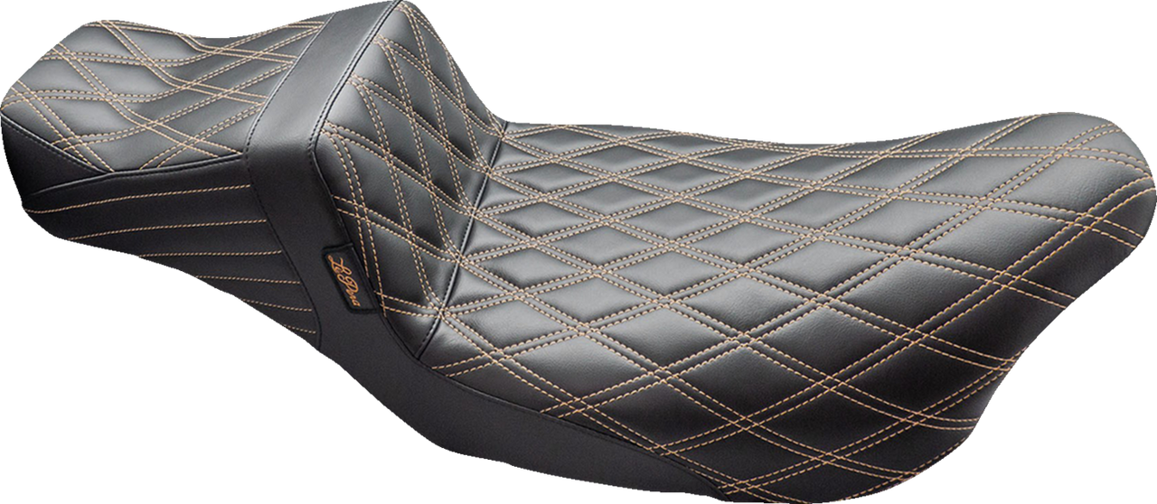 Le Pera #LK-587DLDD-CHET - Tailwhip Daddy Long Legs Seat - Double Diamond w/ Chestnut Thread - FLH/FLT '08-'24