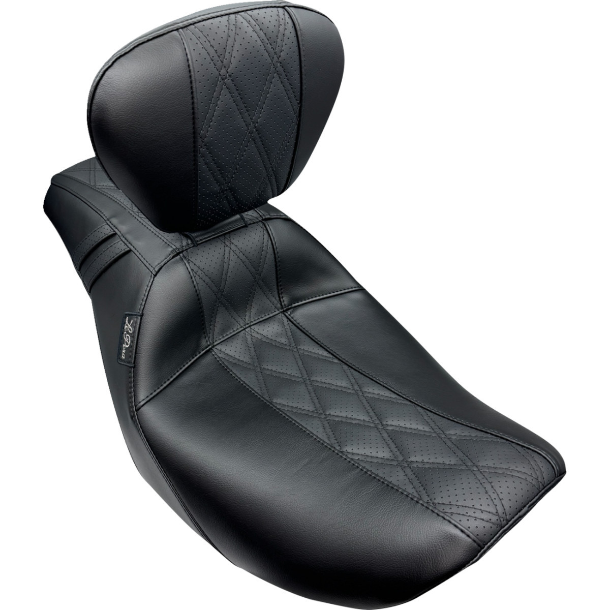 LE Pera #LV-987BRGT2 - Outcast Seat - With Backrest - GT2 Inlay - FLH/FLT '23-'25
