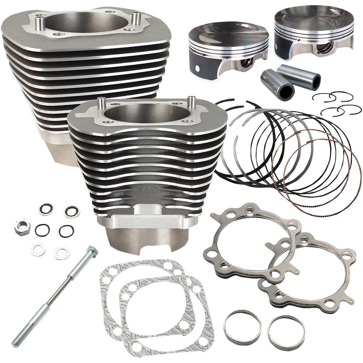 S&S Cycle #910-0474 - 117" Big Bore Cylinder Kit - Stone Gray - Twin Cam