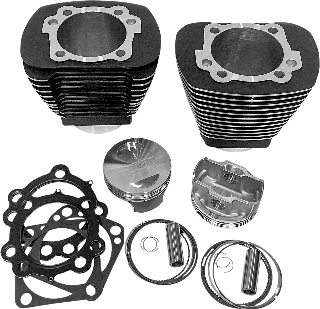 Cylinder Kit - 109" - Black with Highlighted Fins