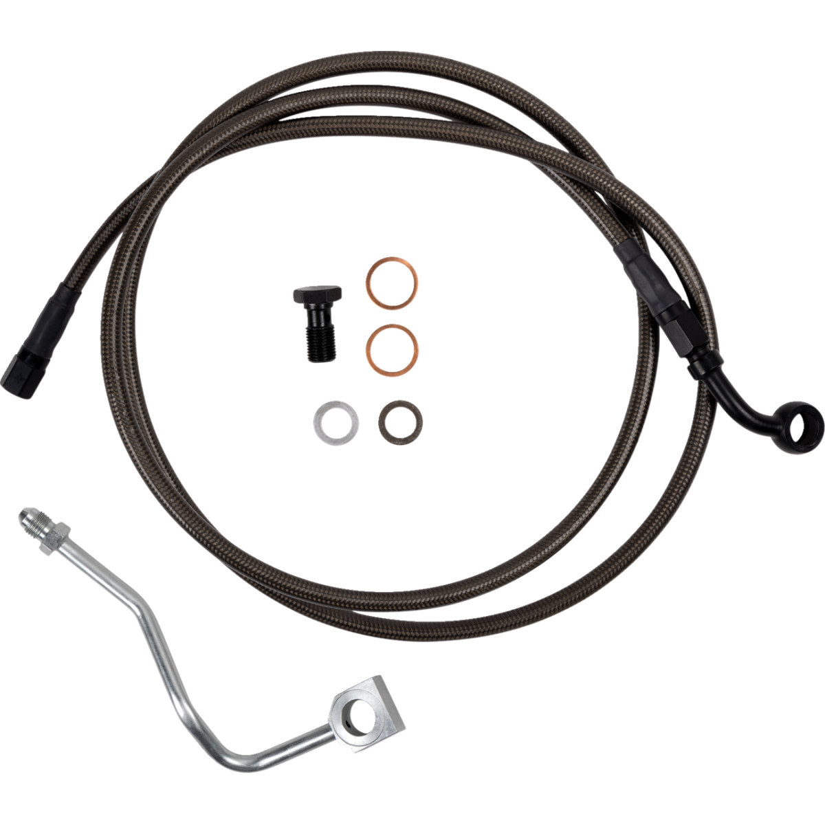 Barnett #2543051134 - Brake Line - Upper - Carbon Coat w/ Black Fittings