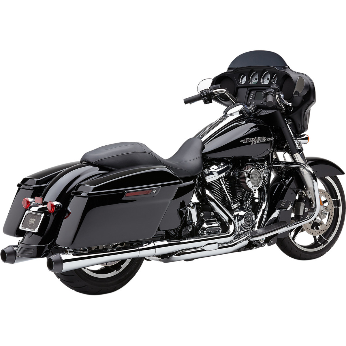 Cobra #6208 - El Diablo Slip-On Mufflers - 4" - FL - Chrome with Black Tip