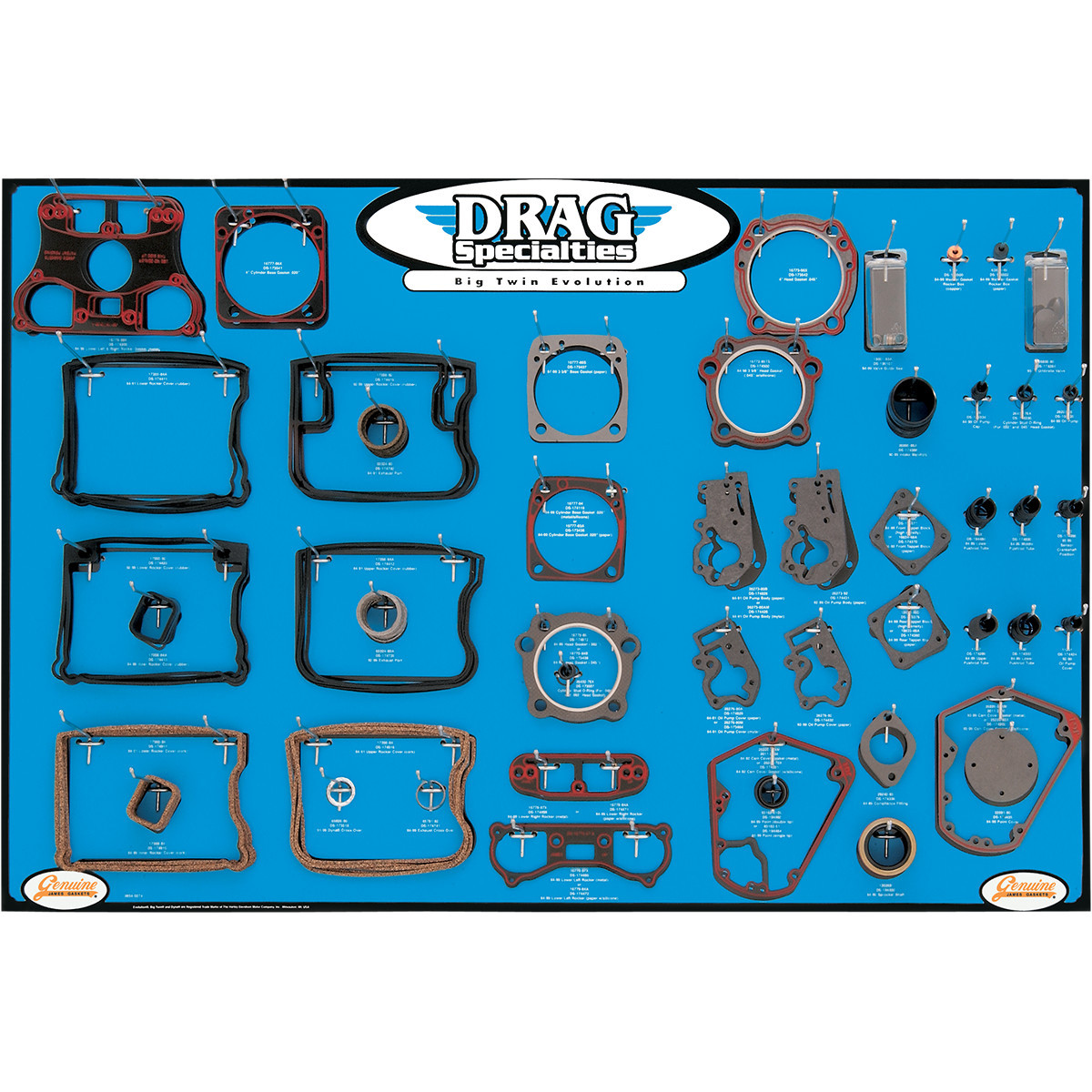 Drag Specialties - Gasket/Seal and O-Ring Display Board - '84-'99 EVO Big Twin