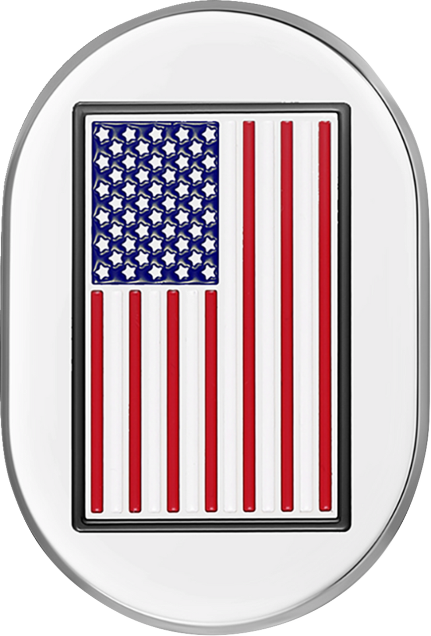 Figurati Designs Antenna Cover - Left Rear Fender - American Flag - Chrome (#FD20-AC-SS-LT)