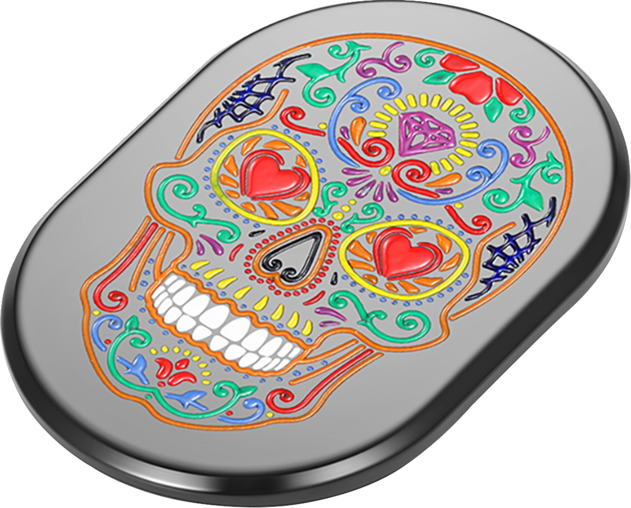 Figurati Designs Antenna Cover - Left Rear Fender - Sugar Skull - Black (#FD30-AC-BLK-LT)