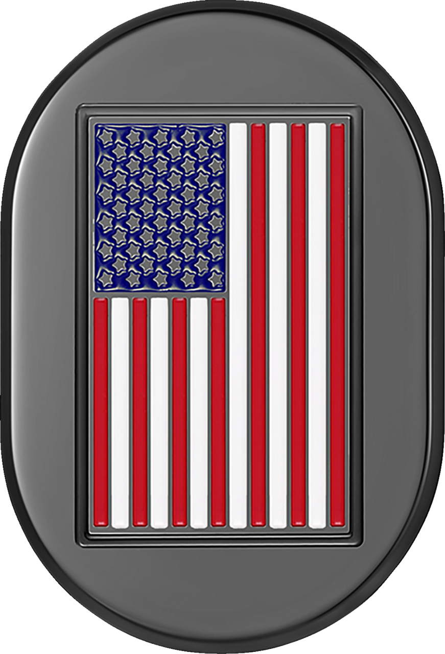 Figurati Designs Antenna Cover - Right Rear Fender - American Flag - Black (#FD21-AC-BLK-RT)