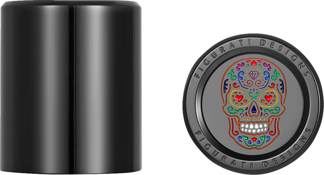 Figurati Designs Docking Cover - Medium - Black - Sugar Skull (#FD30-DC-27-30-BLK)
