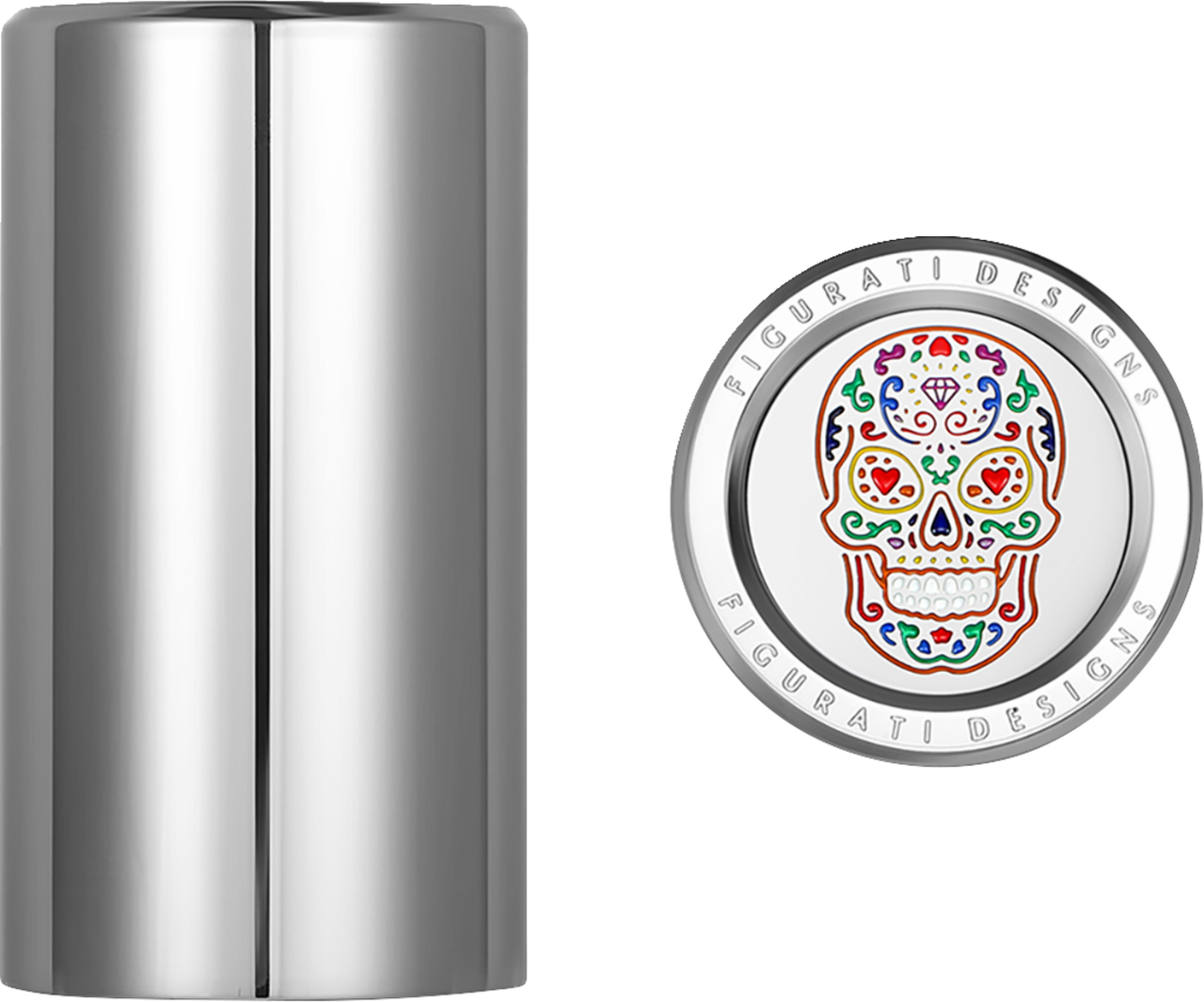 Figurati Designs Docking Cover - Long - Mirror Polished - Sugar Skull (#FD30-DC-25-45-SS)
