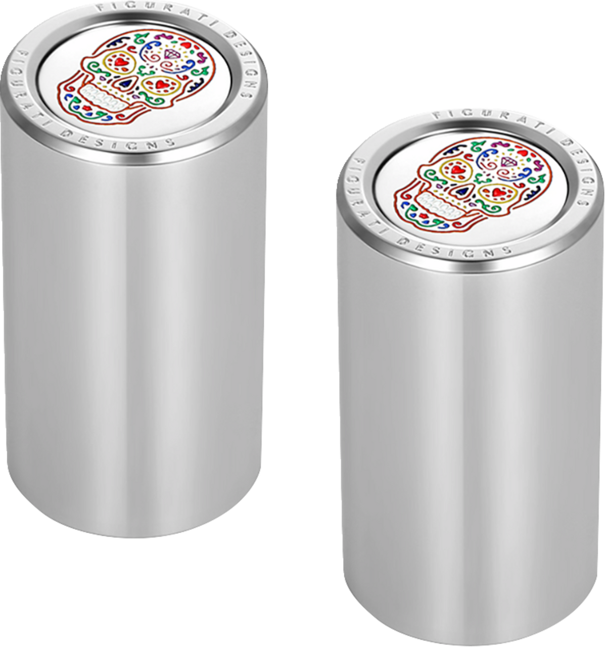 Figurati Designs Docking Cover - Long - Mirror Polished - Sugar Skull (#FD30-DC-25-45-SS)