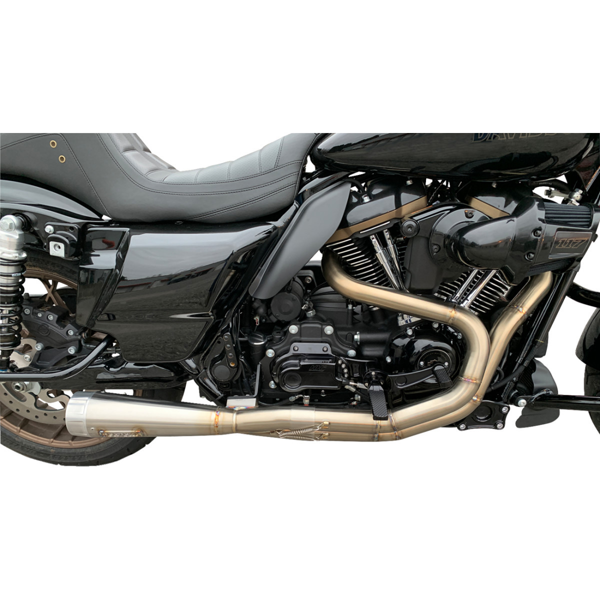 Hawg Halters #MCK-FH16AS-FK - Mid Control Conversion Kit - Black - Knurled Pegs - FLH/FLT