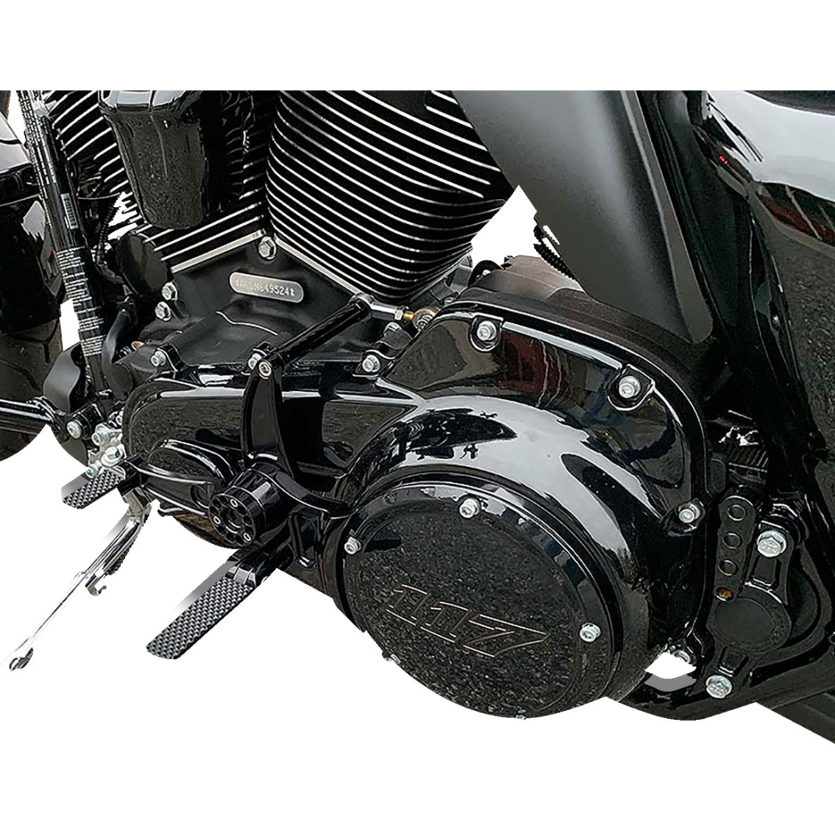 Hawg Halters #MCK-FH16AS-FK - Mid Control Conversion Kit - Black - Knurled Pegs - FLH/FLT