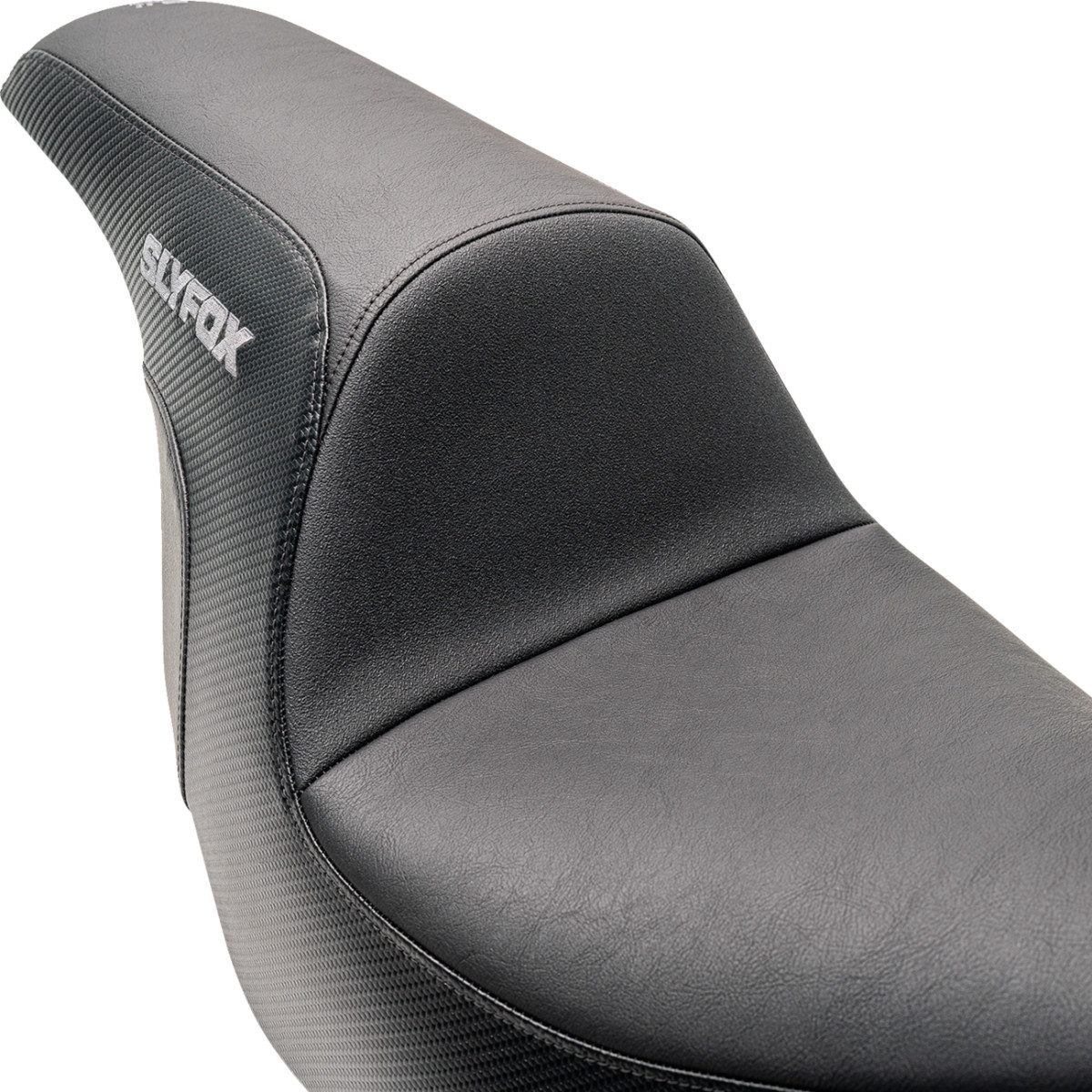 Slyfox #0802-1590 - Lowrider Drifter Seat - Gray Logo - Smooth Vinyl - Carbon Fiber - FXLR/FLSB '18-'24