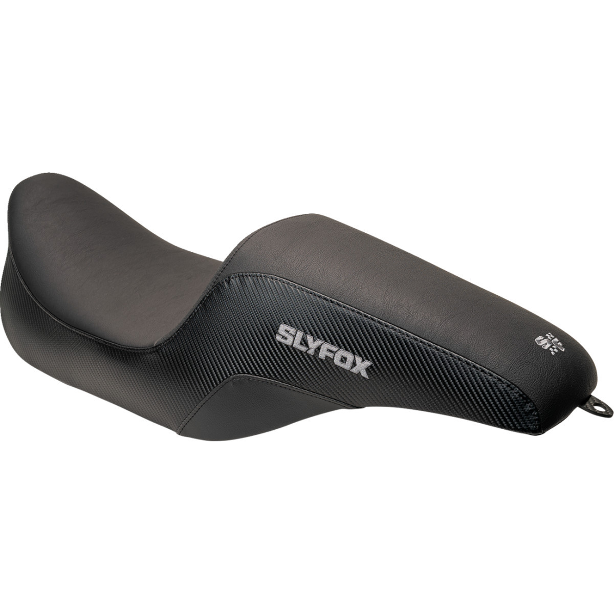 Slyfox #0801-1613 - Drifter Seat - Gray Logo - Smooth Vinyl - Carbon Fiber - FL '97-'07