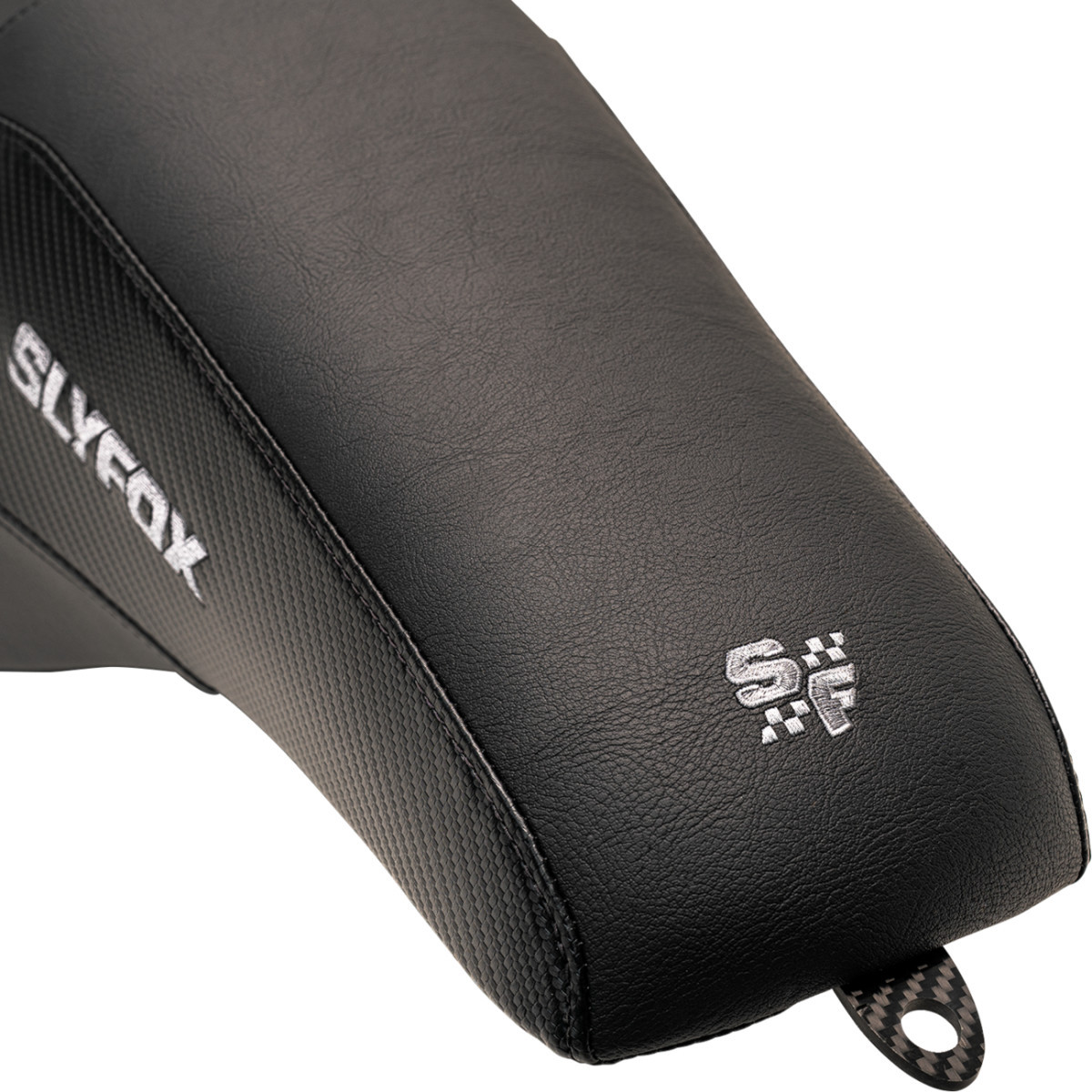 Slyfox #0801-1613 - Drifter Seat - Gray Logo - Smooth Vinyl - Carbon Fiber - FL '97-'07