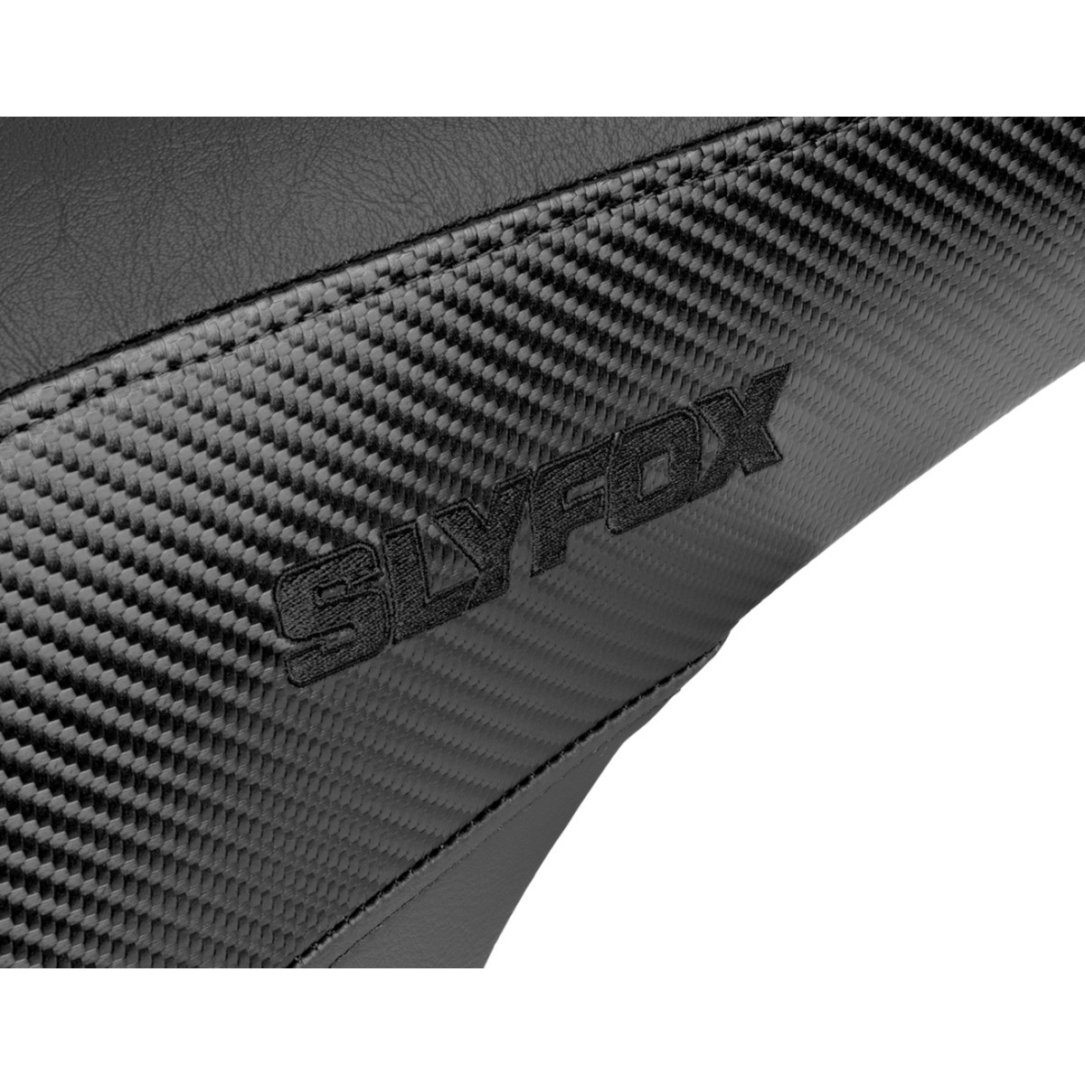 Slyfox #0801-1614 - Drifter Seat - Black Logo - Smooth Vinyl - Carbon Fiber - FL '08-'23