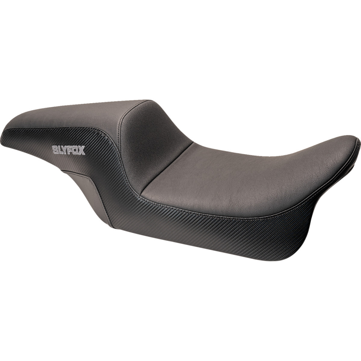 Slyfox #0801-1615 - Drifter Seat - Gray Logo - Smooth Vinyl - Carbon Fiber - FL '08-'23