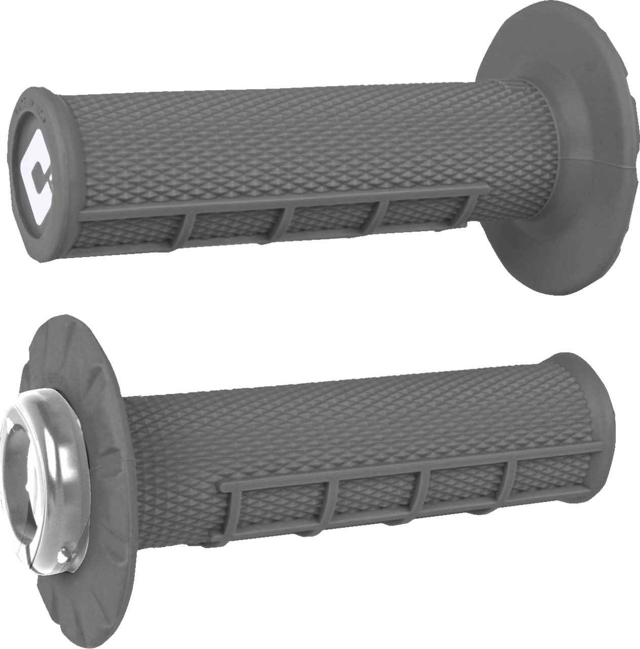 ODI #J33HWH-S  - Half Waffle v2.1 Lock-On Grip - ATV/MX - Graphite/Silver