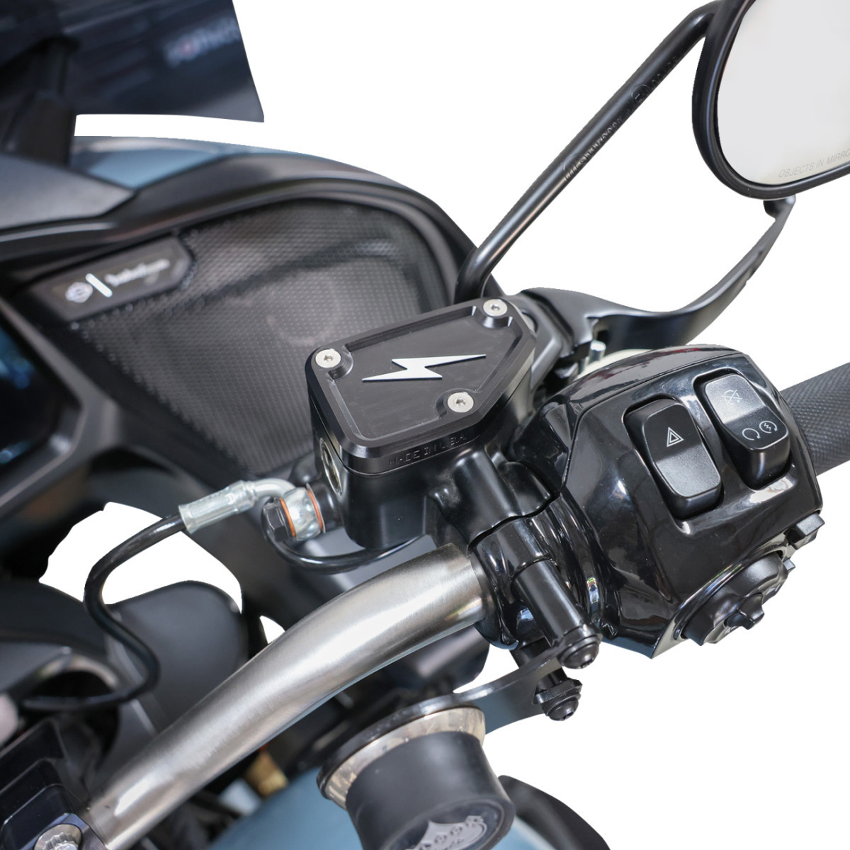 Thrashin Supply CO. #TSC-3178-4 - Master Cylinder Cover - Brake - Front - Black/Twice-Cut