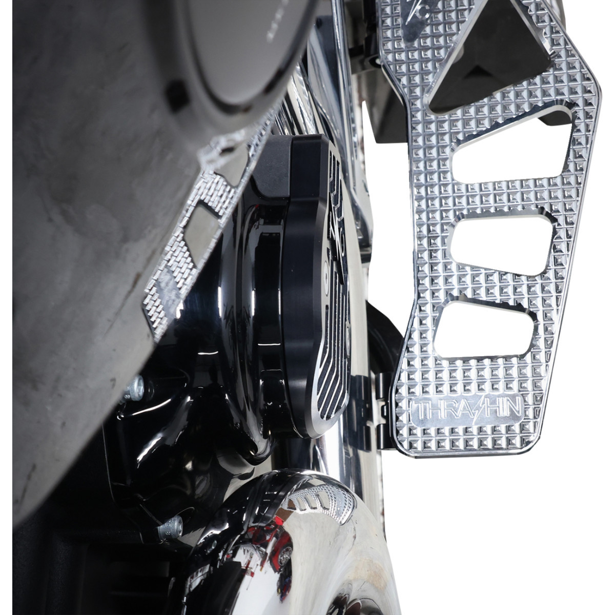 Thrashin Supply CO. #TSC-3029-4 - Cam Cover - Gen 2 - Finned - Twice Cut - Black - M8