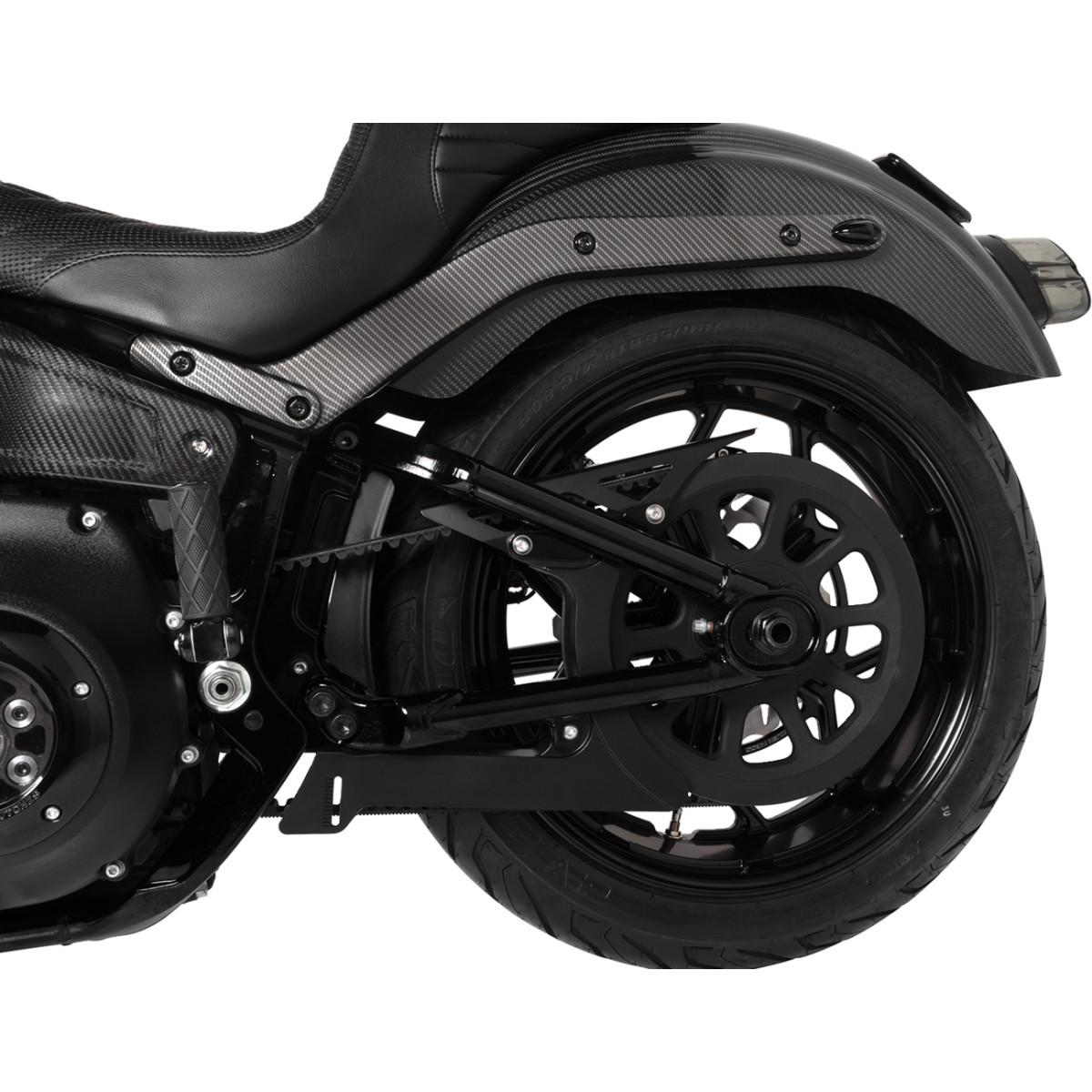 Kodlin USA #K47309 - Upper Belt Guard - Black - Softail