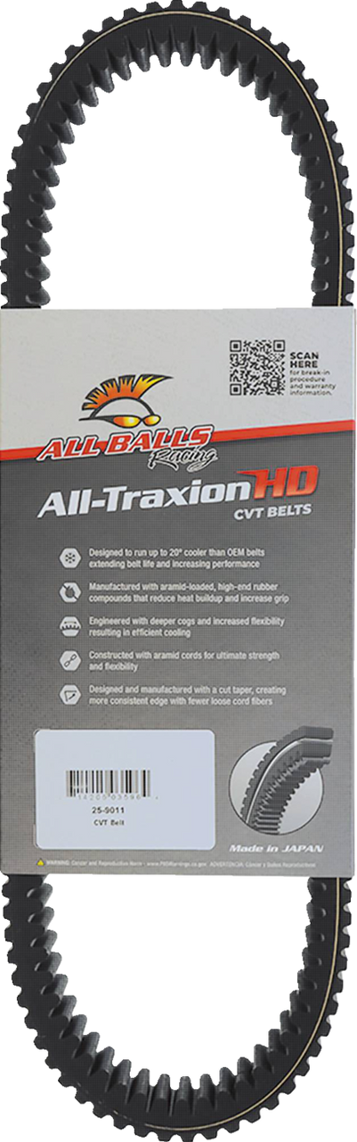 All Balls #25-9011 - All-Traxion HD CVT Belt - RZR