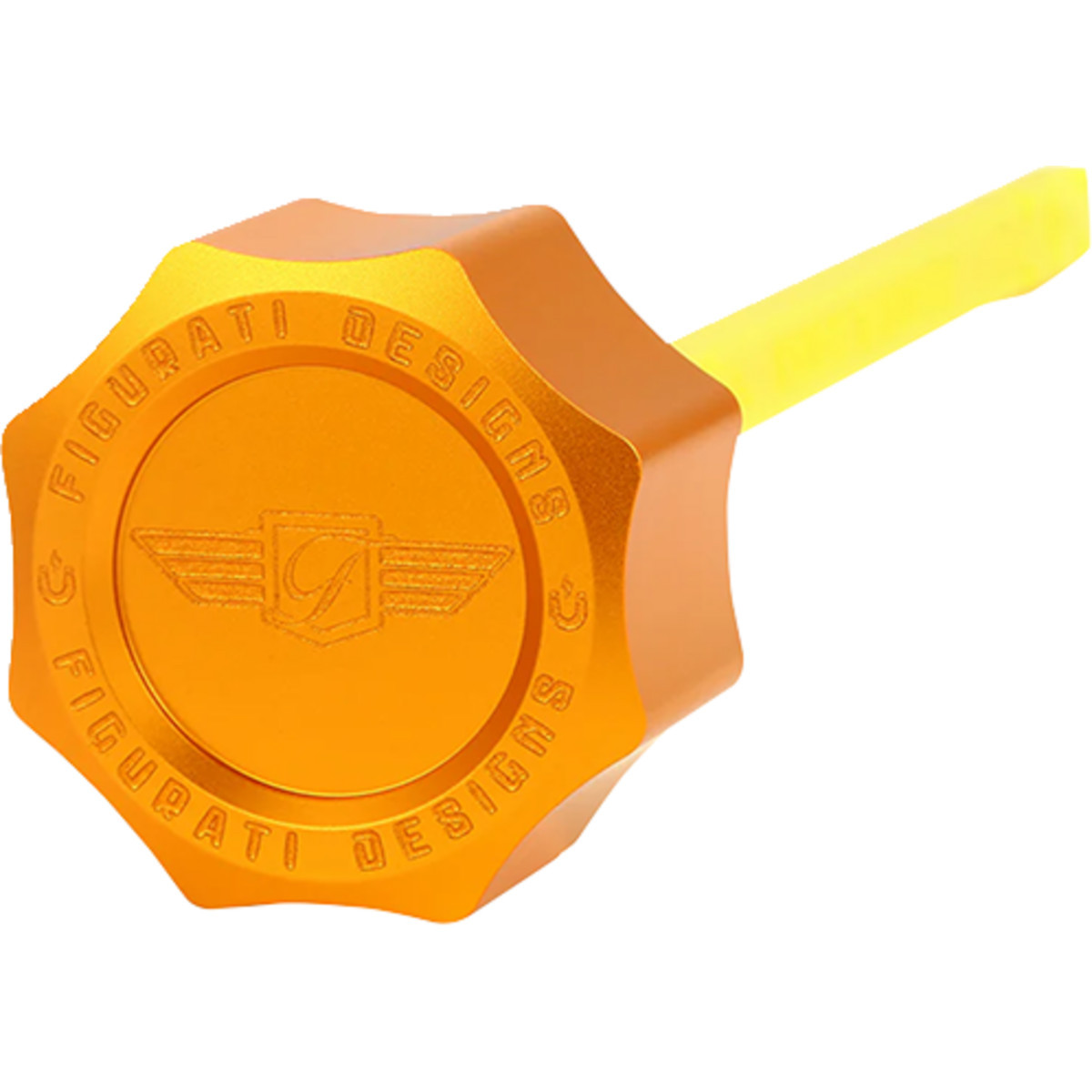 Figurati Designs #FDP01-M8SM-G - Performance Magnetic Oil Dipstick - Curved - Gold - M8 Touring/Trike