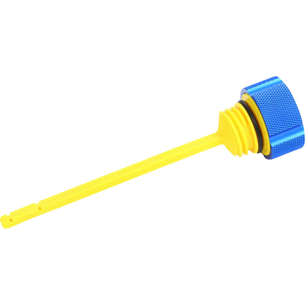 Figurati Designs #FDP01-M8KN-B - Performance Magnetic Oil Dipstick - Knurled - Blue - M8 Touring/Trike