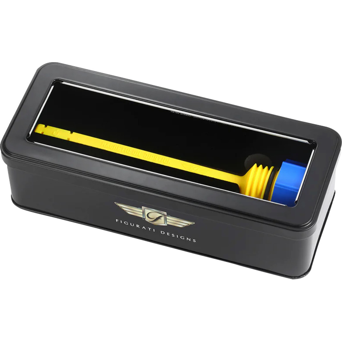 Figurati Designs #FDP01-M8SM-B - Performance Magnetic Oil Dipstick - Curved - Blue - M8 Touring/Trike